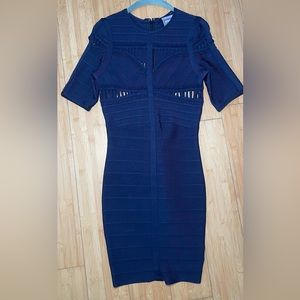 Herve Leger Midi blue dress